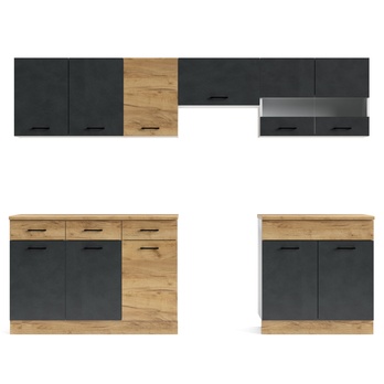 Kuchynský blok ESPERO 260 antracitová/dub craft zlatý 1