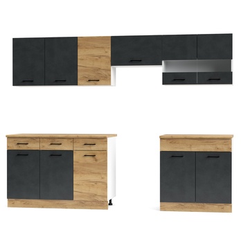 Kuchynský blok ESPERO 260 antracitová/dub craft zlatý 2