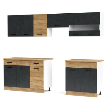 Kuchynský blok ESPERO 260 antracitová/dub craft zlatý 3