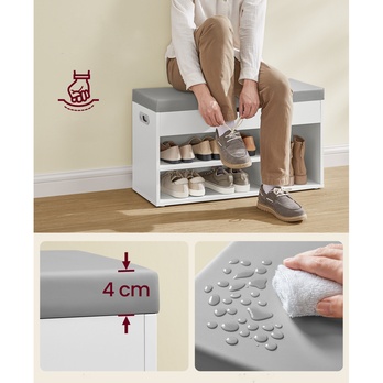 Lavica na topánky ESPO 2 biela/sivá 4