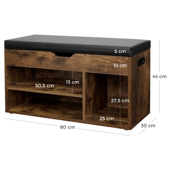 Lavica na topánky ESPO 2 hnedá/čierna 6