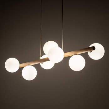 Závesné svietidlo ESTERA WOOD 7 prírodná/biela 2