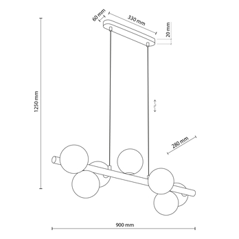 Závesné svietidlo ESTERA WOOD 7 prírodná/biela 5