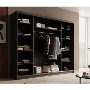 Šatníková skriňa ETELA čierna 2