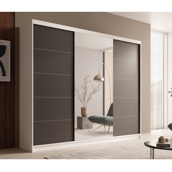 Šatníková skriňa ETELA biela/čierna 1