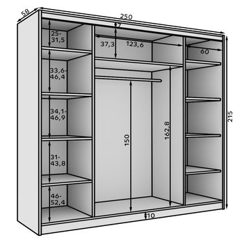 Šatníková skriňa ETELA čierna 4