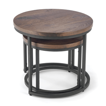 Sada 2 ks prístavných stolíkov EUROS orech/čierna 2