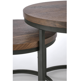 Sada 2 ks prístavných stolíkov EUROS orech/čierna 3