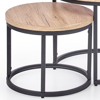 Sada 2 ks prístavných stolíkov EUROS dub sanremo/čierna 1