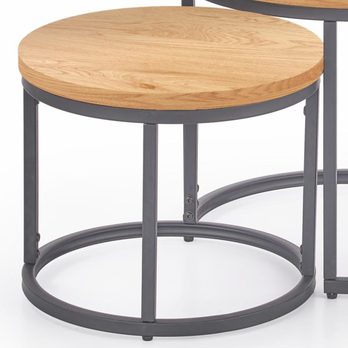 Sada 2 ks prístavných stolíkov EUROS dub zlatý/čierna 1