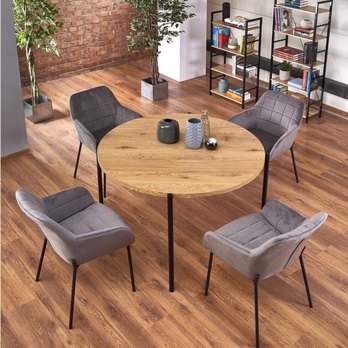 Jedálenský stôl EUSTACIO prírodná/čierna 1