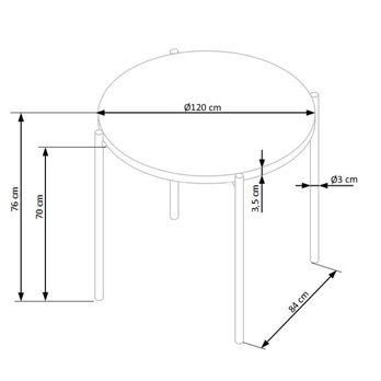 Jedálenský stôl EUSTACIO prírodná/čierna 6