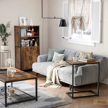 Prístavný stolík EVORA III čierna/hnedá 1