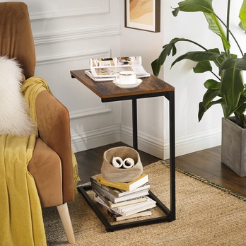 Prístavný stolík EVORA III čierna/hnedá 4