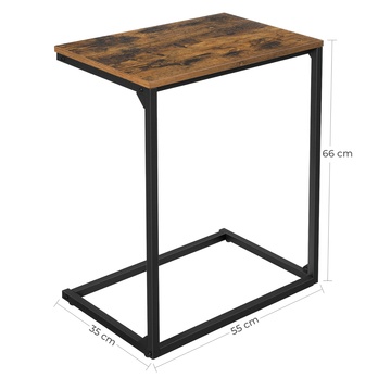 Prístavný stolík EVORA III čierna/hnedá 8