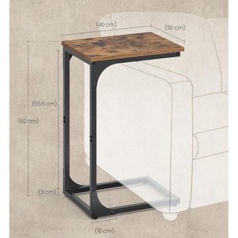 Prístavný stolík EVORA V hnedá/čierna 3