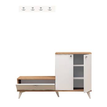 Predsieňová zostava EWA biela/dub zlatý 2