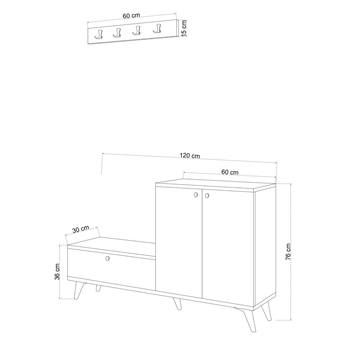 Predsieňová zostava EWA biela/dub zlatý 5