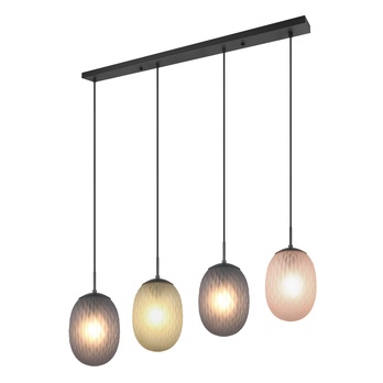 Závesné svietidlo FACETTE III čierna/zelená, jantárové a dymové sklo 2