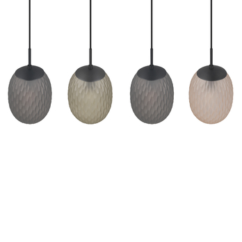 Závesné svietidlo FACETTE III čierna/zelená, jantárové a dymové sklo 5