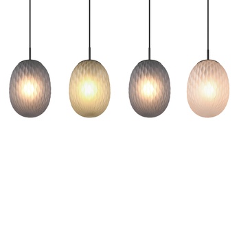 Závesné svietidlo FACETTE III čierna/zelená, jantárové a dymové sklo 6