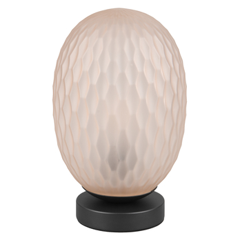 Stolná lampa FACETTE čierna/jantárové sklo 1