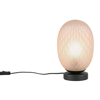 Stolná lampa FACETTE čierna/jantárové sklo 2