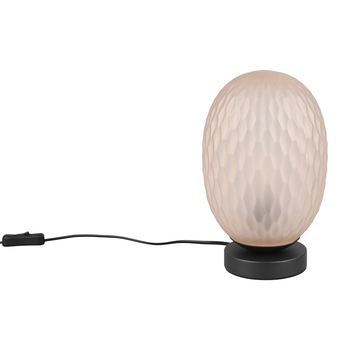 Stolná lampa FACETTE čierna/jantárové sklo 3