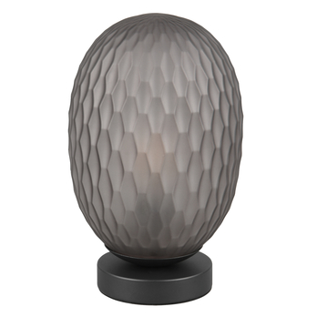 Stolná lampa FACETTE čierna/dymové sklo 1
