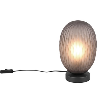 Stolná lampa FACETTE čierna/dymové sklo 2