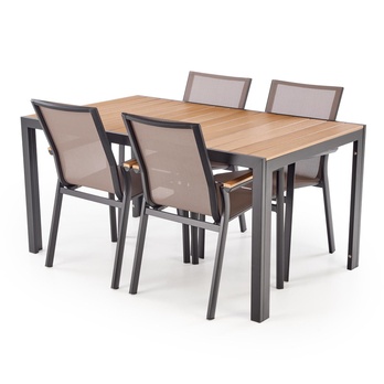 Záhradný stôl FAIRRU čierna/hnedá, šírka 150 cm 1