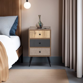 Nočný stolík FAIRWAY hnedá/antracitová 1