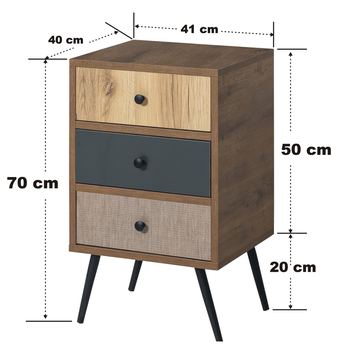 Nočný stolík FAIRWAY hnedá/antracitová 4