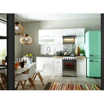 Spodná drezová skrinka FANY 80 biela/biela vysoký lesk 1