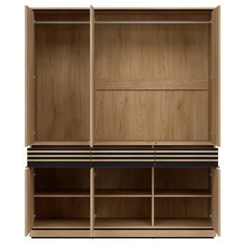 Šatní skriňa FARES FE09 dub creamona torro/čierna 2