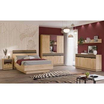 Šatní skriňa FARES FE09 dub creamona torro/čierna 1