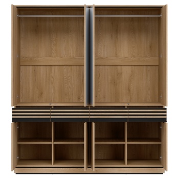 Šatní skriňa FARES FE11 dub creamona torro/čierna 2