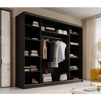 Šatníková skriňa FARKAS čierna 2