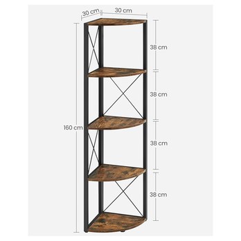 Regál FARO 4 hnedá/čierna 5