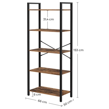 Regál FARO I čierna/hnedá 6