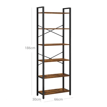 Regál FARO III hnedá/čierna 6