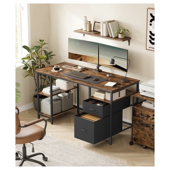 Pracovný stôl FEET hnedá/čierna 1