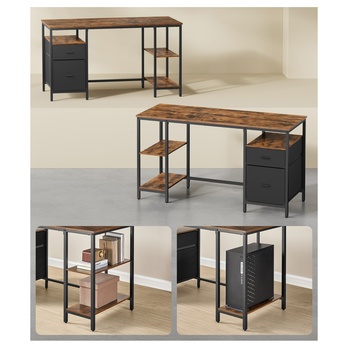 Pracovný stôl FEET hnedá/čierna 3