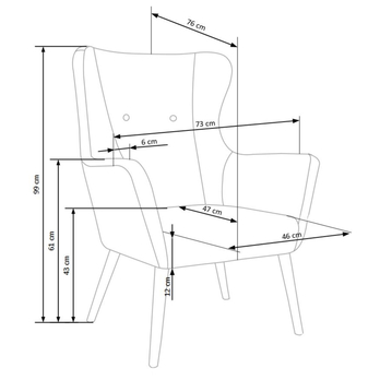 Kreslo FELIPE tmavosivá 8