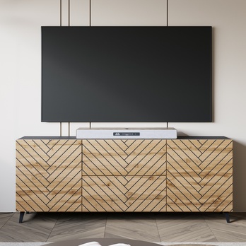 TV komoda FELISA 2 čierna/dub wotan 3