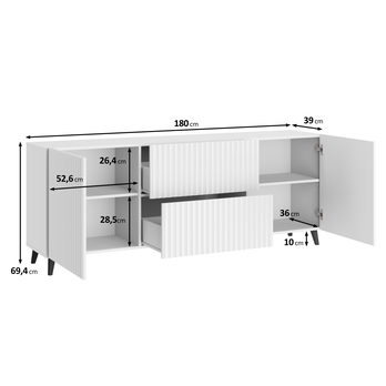 TV komoda FELISA 2 dub artisan/biela 3