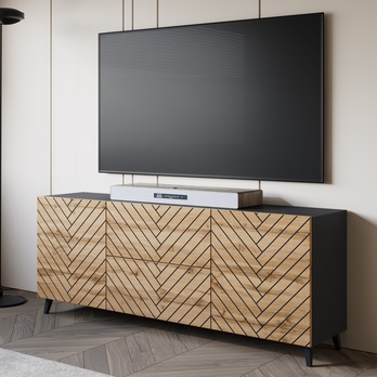 TV komoda FELISA 2 čierna/dub wotan 1