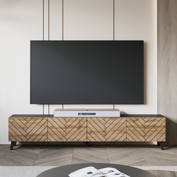 TV komoda FELISA 3 čierna/dub wotan 3