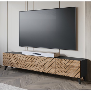 TV komoda FELISA 3 čierna/dub wotan 1