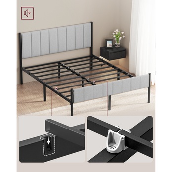 Posteľ s roštom FERKO čierna/sivá, 160x200 cm 2